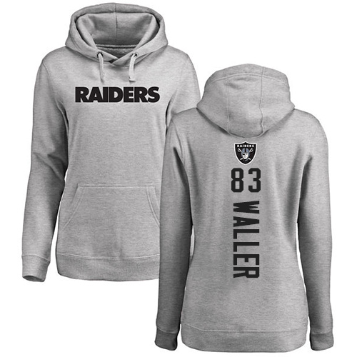Men Oakland Raiders Ash Darren Waller Backer NFL Football #83 Pullover Hoodie Sweatshirts->nfl t-shirts->Sports Accessory